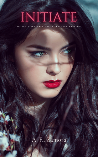 Image of a woman with dark brown hair, silver eyes and crimson lips staring forlornly into the distance.